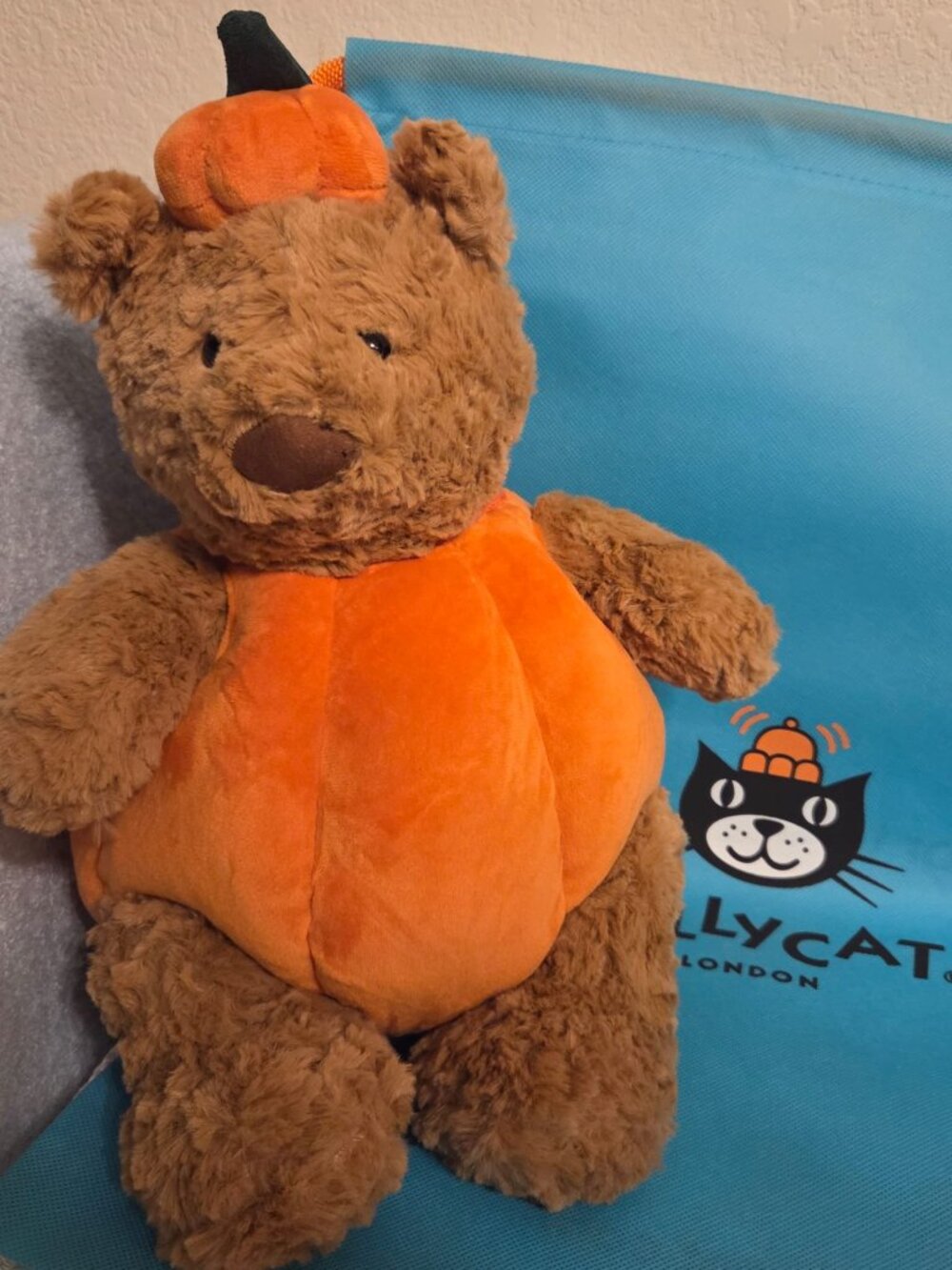 Jellycat Bartholomew Bear Pumpkin Large 14 Inch Plush Stuffed Animal Toy